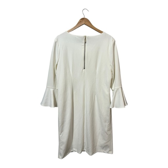 Liz Claiborne Dress Women's Plus Size 16 Bell Sleeves Cream White Wedding Formal - Picture 2 of 3